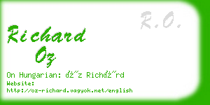 richard oz business card